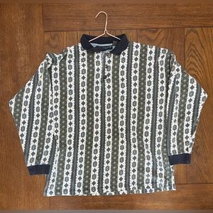 Vintage New River Long Sleeved Shirt 90s GREAT Pattern Men’s Sz. Medium EUC